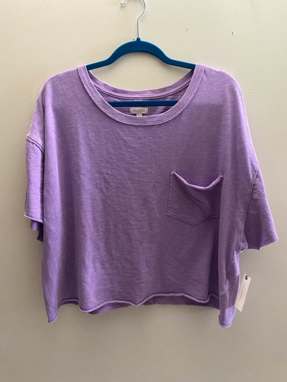 Anthropologie Pilcro Oversized Purple Crop tee